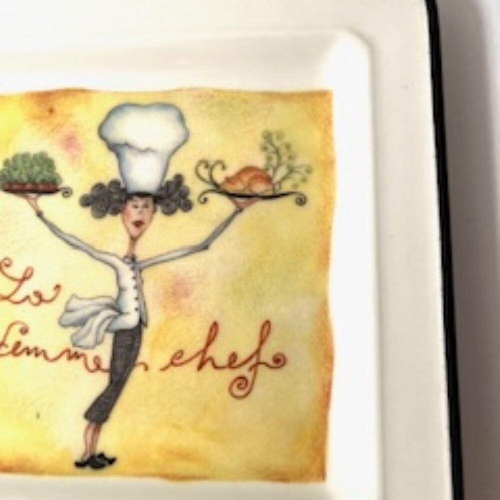 BRUNELLI “Le Femme Chef” Apprx 7.5 “ Square Plate, Made in Italy - Picture 3 of 5